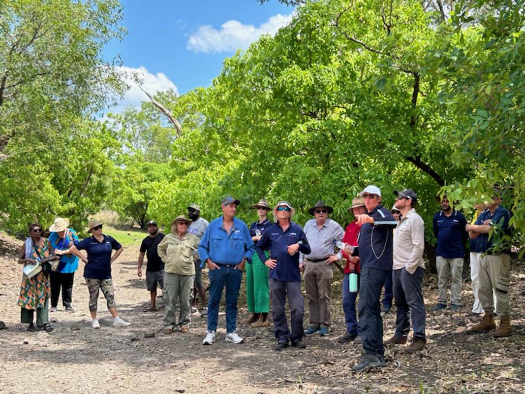 Adelaide River water advisory committee, with NTG staff, at the proposed AROWS site.