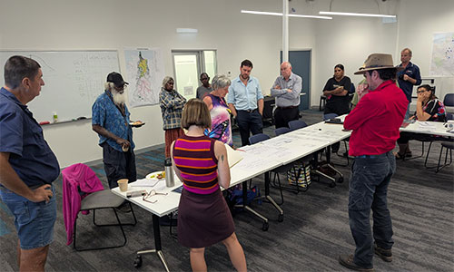 Adelaide River water advisory committee workshopping their values of the catchment.