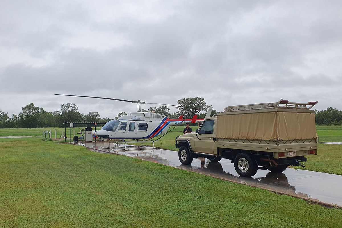 Water Resources loading up for the flight in Katherine on 20/01/2024 at 07:54AM