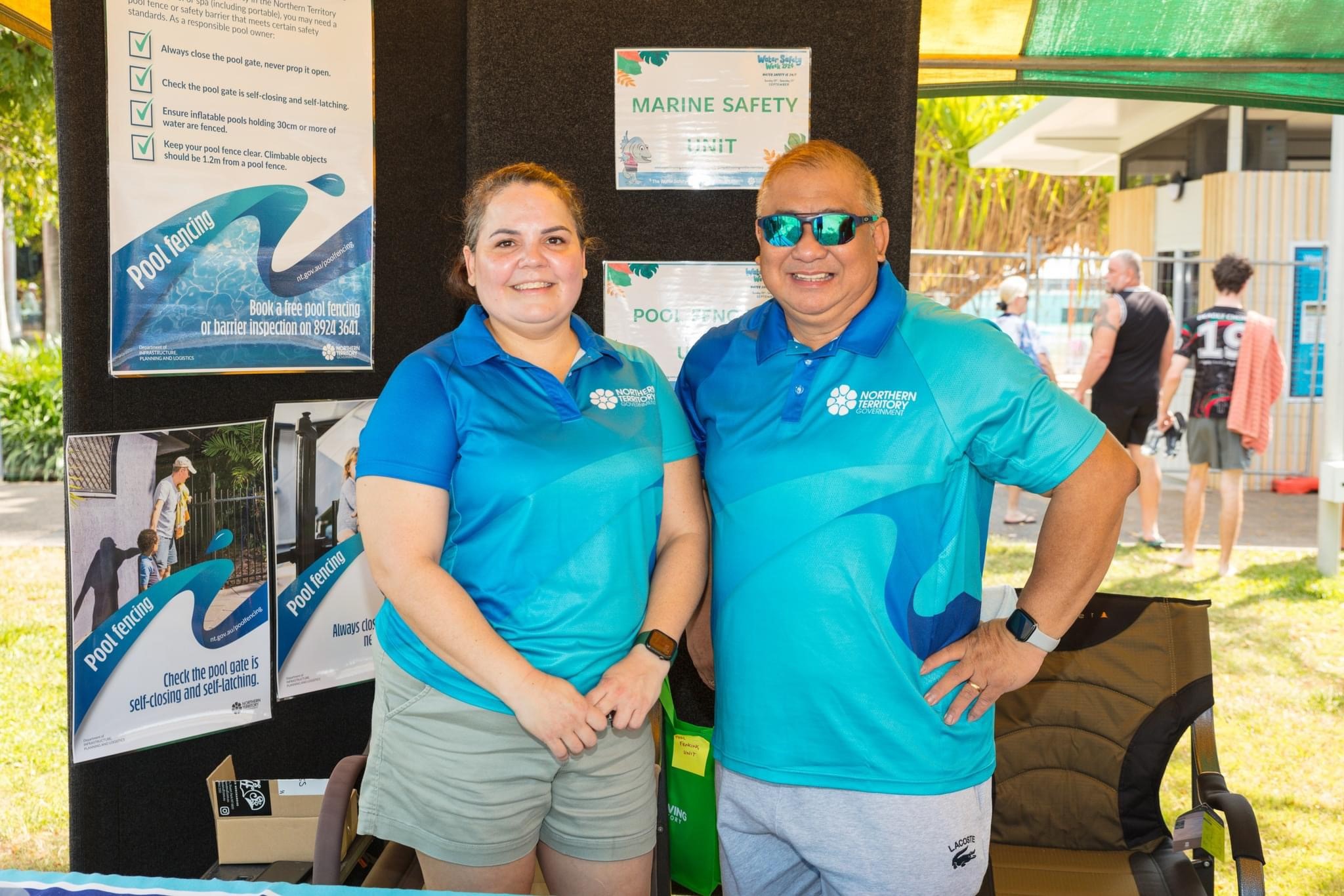 Eric Hombrebueno and Rebecca Newman from Swimming Pool Safety Unit.