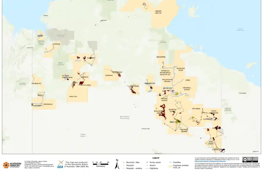 Map overview of areas covered through the Prickle Bushes Project