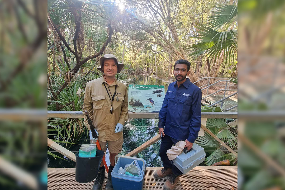 Water sampling the springs of the Roper River catchment