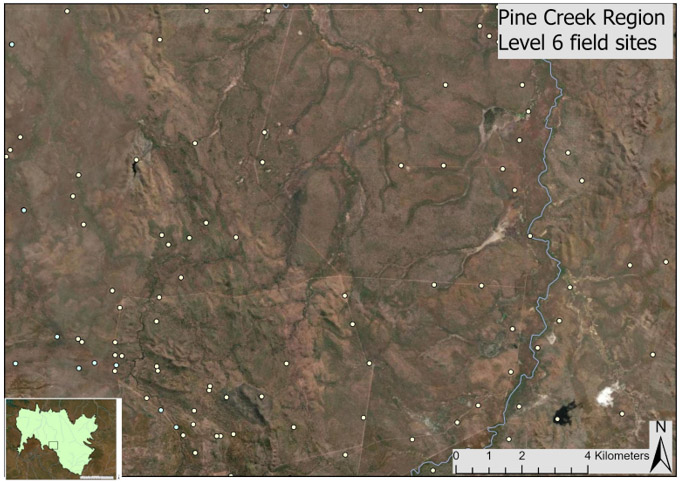 Level 6 example - Field sites in the Pine Creek Region.