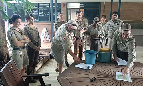 Rangers refine their park interpretation skills in preparation for the 2025 Territory Parks Alive program