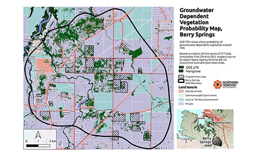 Groundwater dependent vegetation mapped in Berry Springs Water Allocation Plan area