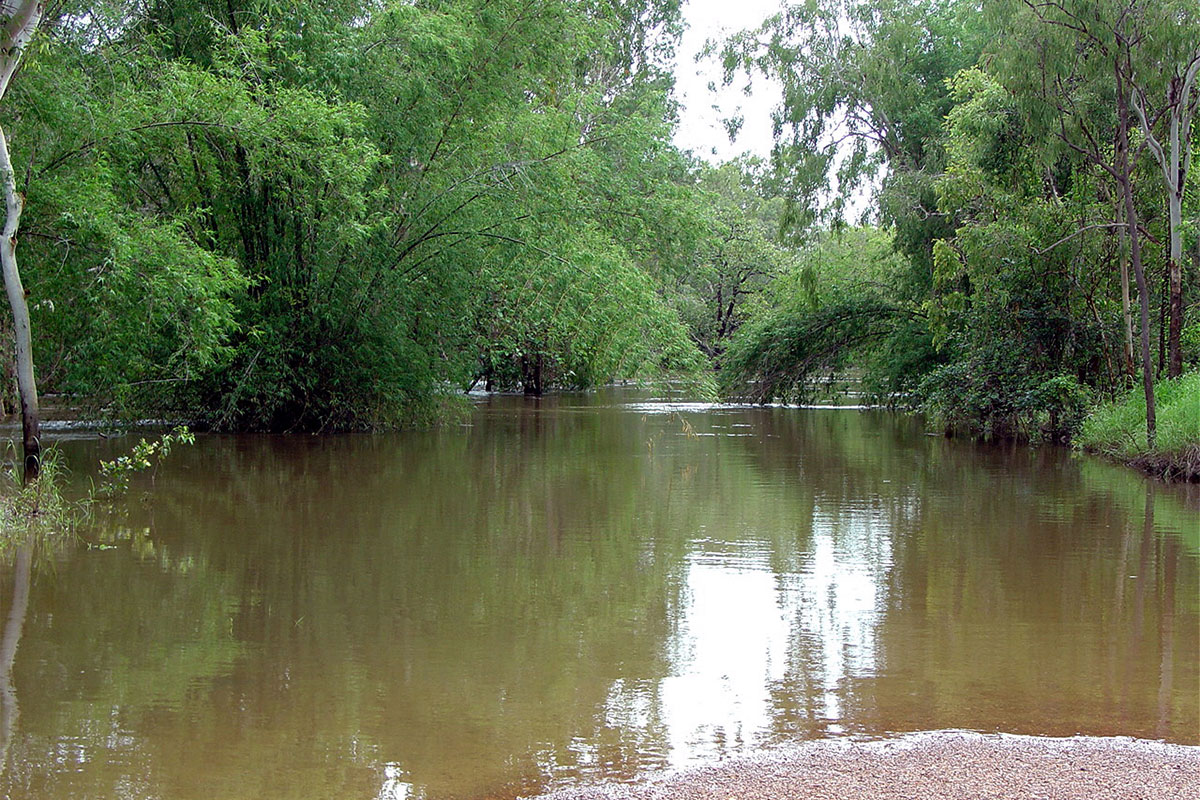 Water flow gauging station in the Adelaide River catchment