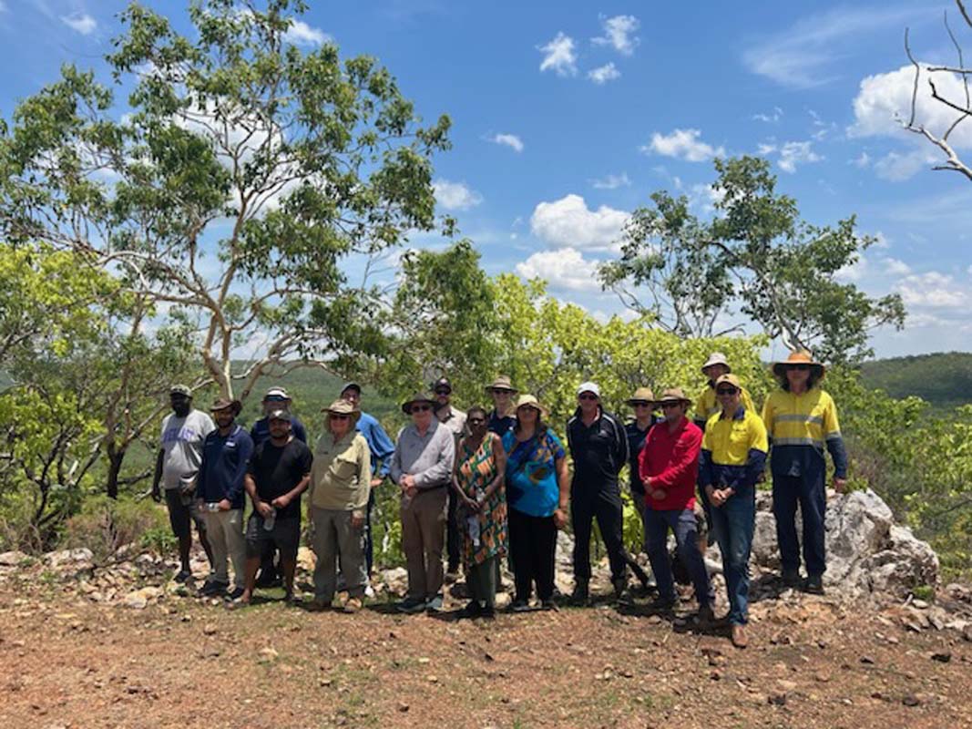 Adelaide River water advisory committee, with NTG staff, at the proposed AROWS site.
